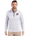 Utah Utes Cutter & Buck Traverse Stretch Eco Camo Print Quarter Zip Mens Big and Tall Pullover Charcoal Front Thumbnail Image