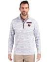 Louisville Cardinals Cutter & Buck Traverse Stretch Eco Camo Print Quarter Zip Mens Big and Tall Pullover Charcoal Front Thumbnail Image