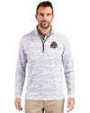 Ohio State Buckeyes- Cutter & Buck Traverse Stretch Eco Camo Print Quarter Zip Mens Big and Tall Pullover Charcoal Front Thumbnail Image