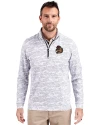 Oregon State Beavers College Vault Cutter & Buck Traverse Stretch Eco Camo Print Quarter Zip Mens Big and Tall Pullover Charcoal Front Thumbnail Image