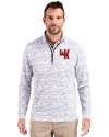 Western Kentucky Hilltoppers College Vault Cutter & Buck Traverse Stretch Eco Camo Print Quarter Zip Mens Big and Tall Pullover Charcoal Front Thumbnail Image