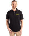 George Mason Patriots College Vault Cutter & Buck Advantage Eco Tri-Blend Pique Mens Polo Black Front Thumbnail Image