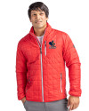 Delaware Fightin' Blue Hens College Vault Cutter & Buck Rainier PrimaLoft® Mens Eco Insulated Full Zip Puffer Jacket Red Front Thumbnail Image