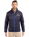 Utah State Aggies College Vault Cutter & Buck Rainier PrimaLoft® Mens Eco Insulated Full Zip Puffer Jacket Dark Navy Front Thumbnail Image