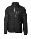 Louisville Cardinals College Vault Cutter & Buck Rainier PrimaLoft® Mens Eco Insulated Full Zip Puffer Jacket Black Mannequin Thumbnail Image