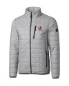 Louisville Cardinals College Vault Cutter & Buck Rainier PrimaLoft® Mens Eco Insulated Full Zip Puffer Jacket Polished Medium Gray Mannequin Thumbnail Image