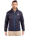 Villanova Wildcats College Vault Cutter & Buck Rainier PrimaLoft® Mens Eco Insulated Full Zip Puffer Jacket Dark Navy Front Thumbnail Image