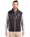 LSU Tigers College Vault Cutter & Buck Rainier PrimaLoft® Mens Big and Tall Eco Insulated Full Zip Puffer Vest Black Front Thumbnail Image