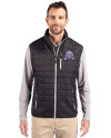 Northwestern Wildcats College Vault Cutter & Buck Rainier PrimaLoft® Mens Big and Tall Eco Insulated Full Zip Puffer Vest Black Front Thumbnail Image