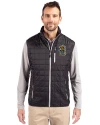 Wichita State Shockers College Vault Cutter & Buck Rainier PrimaLoft® Mens Big and Tall Eco Insulated Full Zip Puffer Vest Black Front Thumbnail Image