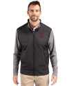 Southern Illinois Salukis College Vault Cutter & Buck Stealth Hybrid Quilted Mens Full Zip Windbreaker Jacket Black Front Thumbnail Image