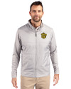 Missouri Tigers College Vault Cutter & Buck Stealth Hybrid Quilted Mens Full Zip Windbreaker Jacket Polished Medium Gray Front Thumbnail Image