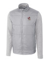 Louisville Cardinals College Vault Cutter & Buck Stealth Hybrid Quilted Mens Full Zip Windbreaker Jacket Polished Medium Gray Mannequin Thumbnail Image
