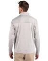 Northwestern Wildcats College Vault Cutter & Buck Stealth Hybrid Quilted Mens Full Zip Windbreaker Jacket Polished Medium Gray Back Thumbnail Image