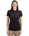 Utah Utes College Vault Cutter & Buck Advantage Eco Tri-Blend Pique Womens Polo Black Front Thumbnail Image