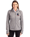 Delaware Fightin' Blue Hens College Vault Cutter & Buck Mainsail Full Zip Hooded Womens Jacket Polished Heather Front Thumbnail Image