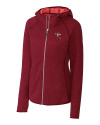 Louisville Cardinals College Vault Cutter & Buck Mainsail Full Zip Hooded Womens Jacket Cardinal Red Heather Mannequin Thumbnail Image