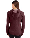 Southern Illinois Salukis College Vault Cutter & Buck Mainsail Full Zip Hooded Womens Jacket Bordeaux Heather Back Thumbnail Image