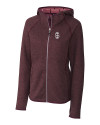 Southern Illinois Salukis College Vault Cutter & Buck Mainsail Full Zip Hooded Womens Jacket Bordeaux Heather Mannequin Thumbnail Image
