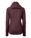 Southern Illinois Salukis College Vault Cutter & Buck Mainsail Full Zip Hooded Womens Jacket Bordeaux Heather Mannequin Back Thumbnail Image