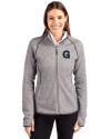 Gonzaga Bulldogs College Vault Cutter & Buck Mainsail Full Zip Hooded Womens Jacket Polished Heather Front Thumbnail Image