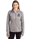 Utah State Aggies College Vault Cutter & Buck Mainsail Full Zip Hooded Womens Jacket Polished Heather Front Thumbnail Image