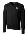 Marshall Thundering Herd College Vault Cutter & Buck Lakemont Tri-Blend Mens Big and Tall V-Neck Pullover Sweater Black Mannequin Thumbnail Image