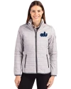 Old Dominion Monarchs College Vault Cutter & Buck Rainier PrimaLoft®  Womens Eco Insulated Full Zip Puffer Jacket Polished Medium Gray Front Thumbnail Image