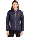 Virginia Hoos College Vault Cutter & Buck Rainier PrimaLoft®  Womens Eco Insulated Full Zip Puffer Jacket Dark Navy/Silver Front Thumbnail Image