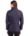 FIU Panthers College Vault Cutter & Buck Rainier PrimaLoft®  Womens Eco Insulated Full Zip Puffer Jacket Dark Navy/Silver Back Thumbnail Image