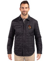 Oregon State Beavers College Vault Cutter & Buck Rainier PrimaLoft® Mens Big and Tall Eco Insulated Quilted Shirt Jacket Black Front Thumbnail Image