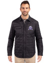 Northwestern Wildcats College Vault Cutter & Buck Rainier PrimaLoft® Mens Big and Tall Eco Insulated Quilted Shirt Jacket Black Front Thumbnail Image