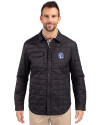 Fresno State Bulldogs College Vault Cutter & Buck Rainier PrimaLoft® Mens Big and Tall Eco Insulated Quilted Shirt Jacket Black Front Thumbnail Image