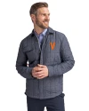 Virginia Hoos College Vault Cutter & Buck Rainier PrimaLoft® Mens Eco Insulated Quilted Shirt Jacket Anthracite Melange Front Thumbnail Image