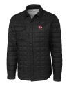 Louisville Cardinals College Vault Cutter & Buck Rainier PrimaLoft® Mens Eco Insulated Quilted Shirt Jacket Black Mannequin Thumbnail Image