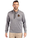 Oregon State Beavers College Vault Cutter & Buck Stealth Heathered Mens Big and Tall  Quarter Zip Pullover Elemental Grey Front Thumbnail Image