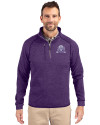 Northwestern Wildcats College Vault Cutter & Buck Mainsail Sweater-Knit Mens Half Zip Pullover Jacket College Purple Heather Front Thumbnail Image