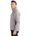 Southern Illinois Salukis College Vault Cutter & Buck Mainsail Sweater-Knit Mens Half Zip Pullover Jacket Polished Heather Side Thumbnail Image