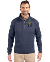 FIU Panthers College Vault Cutter & Buck Mainsail Sweater-Knit Mens Half Zip Pullover Jacket Liberty Navy Heather Front Thumbnail Image