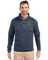 Northern Arizona Lumberjacks College Vault Cutter & Buck Mainsail Sweater-Knit Mens Half Zip Pullover Jacket Liberty Navy Heather Front Thumbnail Image