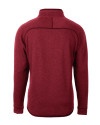 Louisville Cardinals College Vault Cutter & Buck Mainsail Sweater-Knit Mens Half Zip Pullover Jacket Cardinal Red Heather Mannequin Back Thumbnail Image