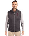 Southern Illinois Salukis College Vault Cutter & Buck Mainsail Sweater-Knit Mens Full Zip Vest Charcoal Heather Front Thumbnail Image
