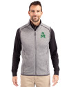 Marshall Thundering Herd College Vault Cutter & Buck Mainsail Sweater-Knit Mens Full Zip Vest Polished Heather Front Thumbnail Image