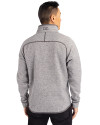 Georgetown Hoyas College Vault Cutter & Buck Mainsail Sweater-Knit Mens Big and Tall Half Zip Pullover Jacket Polished Heather Back Thumbnail Image