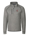 Louisville Cardinals College Vault Cutter & Buck Mainsail Sweater-Knit Mens Big and Tall Half Zip Pullover Jacket Polished Heather Mannequin Thumbnail Image