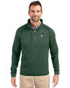 Michigan State Spartans College Vault Cutter & Buck Mainsail Sweater-Knit Mens Big and Tall Half Zip Pullover Jacket Hunter Heather Front Thumbnail Image
