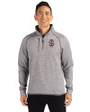 Southern Illinois Salukis College Vault Cutter & Buck Mainsail Sweater-Knit Mens Big and Tall Half Zip Pullover Jacket Polished Heather Front Thumbnail Image