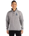 Northern Arizona Lumberjacks College Vault Cutter & Buck Mainsail Sweater-Knit Mens Big and Tall Half Zip Pullover Jacket Polished Heather Front Thumbnail Image