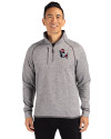 NC State Wolfpack College Vault Cutter & Buck Mainsail Sweater-Knit Mens Big and Tall Half Zip Pullover Jacket Polished Heather Front Thumbnail Image