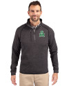Marshall Thundering Herd College Vault Cutter & Buck Mainsail Sweater-Knit Mens Big and Tall Half Zip Pullover Jacket Charcoal Heather Front Thumbnail Image